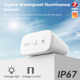 Smart Home Light Illuminance Sensor IP67 Waterproof Smart Lighting Accessory Light Brightness Detection Sensor for Zigbee