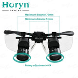 4X 5X 6X Binocular Magnifiger Surgical Loupes with Light 5W Blub Wire Headlight Headlamp Lithium Battery 300-600mm