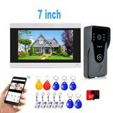 New HD 1080P 7 / 10 Inch Color Touch Screen Tuya WiFi Video Doorbell Smart APP Home Intercom Kit for RFID Access Control System