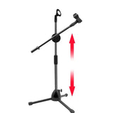 Tripod Boom Microphone Stand With Mic Clip Cell Phone And Microphone Not Included Collapsibles And Lightweight, Arms Adjustable