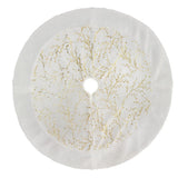 122cm flower branch pattern hot gold plush Christmas tree skirt Christmas party decoration supplies
