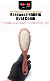 Pet Grooming Rosewood Oval Handle Comb Brush Stainless Steel Pins Detangling for Show Dogs & Cats Accessories