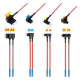 16pcs 4 Types Add-a-Circuit Fuse Tap Adapter with Standard & Mini & Low Profile Mini & Micro2 Blade Fuse Holder for Trucks Boats