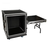 Two-door Shockproof 6U/8U/10U/12U/14U/16U/18U Professional Aluminum Rack Flight Case 3 Inch Wheels For Anti-vibration Protection
