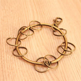 20pcs Large Vintage Alloy Key Rings Bronze Round Keychain Key Holder