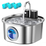 OEM 3.2L Stainless Steel Wireless Cat Water Fountain 4000mah 3 Modes Wireless Automatic Pet Drinking Fountain Manufacturer