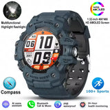 LC21 Outdoor Sports Smart Watch Men Women With LED Flashlight Compass SOS Fitness Monitor BT Calls IP68 Waterproof Smartwatch