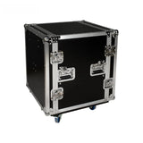 Two-door Shockproof 6U/8U/10U/12U/14U/16U/18U Professional Aluminum Rack Flight Case 3 Inch Wheels For Anti-vibration Protection