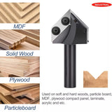 1Pc Milling Cutter V Groove Router Bit 90 Degrees 1/2-inch Shank V Slot Wood Router Bit with Carbide CNC Insert Woodworking Tool