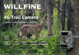 Willfine 4.0CG PRO 24MP 4G LTE Infrared Cellular Trail Camera Traps with MMS Email GPS No Glow 940nm LEDs for Wildlife Monitor