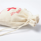 50pcs Wedding Favor Holder Bag Hangover Kit Bags for Guests Gift Red Cross Cotton Linen Pouches Festival Event Party Supplie