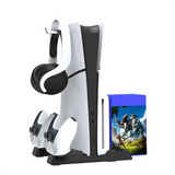 GW-For PS5 Slim Vertical Cooling Stand LED Charging Dock Station Black For PS5 Consoles Accessories