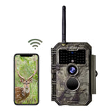 SunGusOutdoors 64MP WIFI Wildlife Game Trail Camera Photo Traps with 940nm No Glow LEDs App Settings For Garden Security Hunting