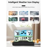 Digital Weather Station Temperature Humidity Meter Alarm Clock Weather Forecast Frost Warning Indoor Outdoor Hygrothermograph