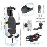 15W Wireless Charging Mobile Phone Bracket 360 Degree Rotating Motorbike Phone Support Shockproof Phone Navigation Bracket
