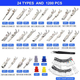 1642Pcs Automotive Connector Pins Kit, Car Electrical Male&Female Wire Pins,Non Insulated Wire Pin Connectors kit,Terminal Pin