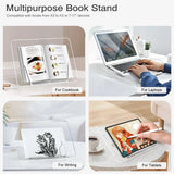 Portable Acrylic Book Stand Foldable Design Easy Use Reading Stand Angle Adjustable Cookbook Stand Desktop Organizer