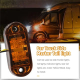 10Pcs Amber 2 Led Light Oval Clearance Trailer Car Truck Side Marker Tail Lamp