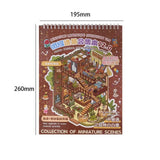 New PET Miniature Scene Collection Cartoon DIY 3D Pocket Cabin Scene Stickers Visual Stacking 3D Landscape Sticker Book