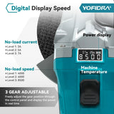 Brushless Electric Cordless Angle Grinder with Digital Display 5 Gear Wireless Angle Grinder with Power Battery