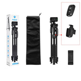3366 Camera Tripod Adjustable Height 48cm-141cm Black Phone Live Broadcast Tripod Lifting Axis Multi-function