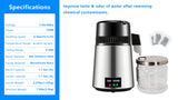 Water Distiller with Dual Temperature Display 750W Distilled Water Machin Water Distiller 4 L Distilled Water Maker 1.1 Gal Pure