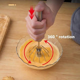 Semi-automatic Egg Beater Stainless Steel Egg Whisk Manual Hand Mixer Self Turning Egg Stirrer Kitchen Accessories Egg Tools