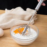 Semi-automatic Egg Beater Stainless Steel Egg Whisk Manual Hand Mixer Self Turning Egg Stirrer Kitchen Accessories Egg Tools