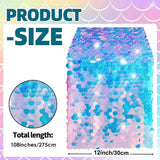 Sequin Table Runner Glittering Scales Table Runner In 12x84 Inches Theme Party Decoration Table Runner For Long Table For Baby