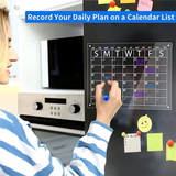 E-Easy To Use-1 Set Acrylic Dry Erase Board Dry Erase Board Calendar For Fridge, 16X12 Inches Clear Dry Erase Calendar Includes