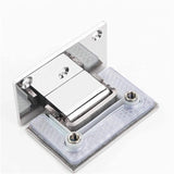 Stainless Steel Hinge Thickened Single-sided Wall Mount Glass Shower Fixing Clip Chrome BathDoor Hinge 90 Degree Folding Hinge