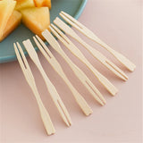 1000pcs 3.5 Inch Bamboo Appetizer Forks Mini Disposable Forks for Fruit