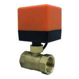 Electric ball valve AC 220V Brass Electric Motorized Ball Valve 3-wire 2-control 2-way NPT thread fan coil electric valve DN15
