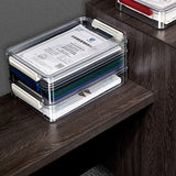 GW-A4 Transparent Storage Box Portable Plastic Document Stationery Jewelry Storage Case School Home Office Supplies