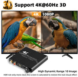 4K 60HZ YUV 4:4:4 HDR HDMI-compatible 2.0 Audio Extractor Optical TOSLINK SPDIF 5.1CH R/L 4K HDMI-compatible to SPDIF+R/L+3.5MM