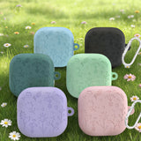 Engraved Flower Protective Skin Cover for Samsung Galaxy Buds4/4Pro Protective Earbuds Case with Keychain Scratch-Resistant