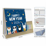Decorative Desk Calendar Triangular Support Exquisite Patterns Custom Planner Binding Calendar Stable Support Office Calendar
