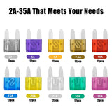 120 Pcs 2A 3A 5A 7.5A 10A 15A 20A 25A 30A 35A Mini Blade Fuse with With Fuse Puller and Clear Storage Box for SUV Truck Boat