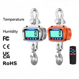 3-5T Industrial Digital Crane Scale High Precision 1kg LCD Display Hanging Hook Scales Temp-Humidity Mointor Remote Control
