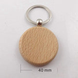 GW-50Pcs Blank Round Wooden Key Chain Diy Wood Keychains Key Tags Can Engrave Diy Gifts