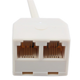 3X RJ 11 6P 4 C Connector 2 X Jack Port M / F Splitter Phone Adapter Cable Beige