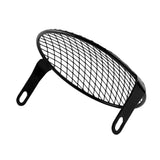 6.3 Inch Retro Motorcycle Grill Headlight Cover Mask Diamond Side Mount for Cafe Racer Bobber Custom Modified Parts