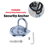 Motorcycle Lock Security Anchor Foldable Steel Ring Lock With Bolts For Garage Trailer Scooter Bicycle Parking Motorcycle