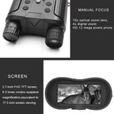 NV8160 Head Mounted Night Vision Goggles Binocular With Helmet 400 Meters Range, Built-in Rechargeable Battery for Hunting