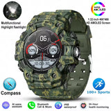 LC21 Outdoor Sports Smart Watch Men Women With LED Flashlight Compass SOS Fitness Monitor BT Calls IP68 Waterproof Smartwatch