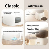 Leak Proof Charge Solid Portable Smart Pet Feeding Set Automatic Two-in-One Mobile Phone WiFi Detachable Design for Cats Dogs