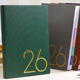 Portable A5 2025 Agenda Book Planner Reminder To Do List Daily Planner Textured PU Creative Planner Notebook Office Supplies