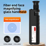 Handheld 200/400 Times Fiber Optic Magnifying Glass/Microscope with SC Connector Ceramic End Face Detector for FTTH Applications