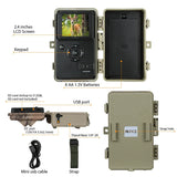 64MP Trap Camera with Black IR 940nm LED Hunting Camera Wildlife Camera 0.1S Motion Activated Trail Camera Caza Deer Tracking