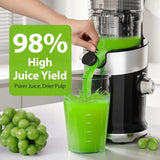 2025 Premium Cold Press Juicer - Wide Mouth Design for Whole Fruits & Vegetables (High Juice Yield, Easy